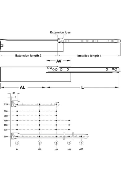 Depolife Metal Cekmece Kasası Mutfak Dolap Çekmece Raylı Kasa 400x85mm Metal Kenarlı Yanak - Resim 5
