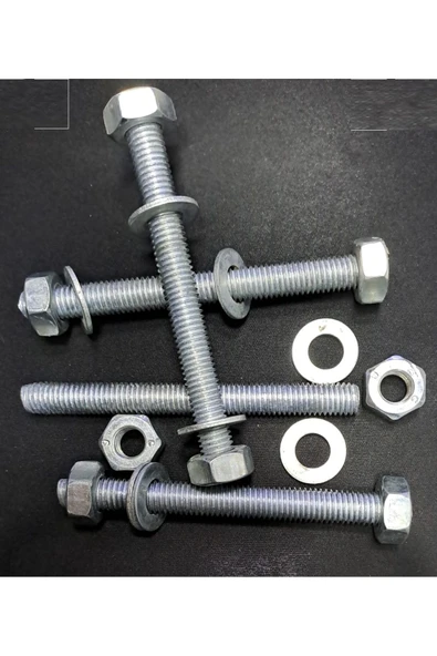 Depolife tij somun rondela seti 4 Adet Somunlu Saplama rondelalı Set 100mm - 2