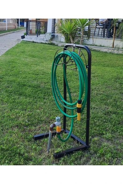 Depolife Hortum Toplama Aparatı Bahçe Su Hortumu Dolama Makarası Standlı Metal Hortum Dolama - 3