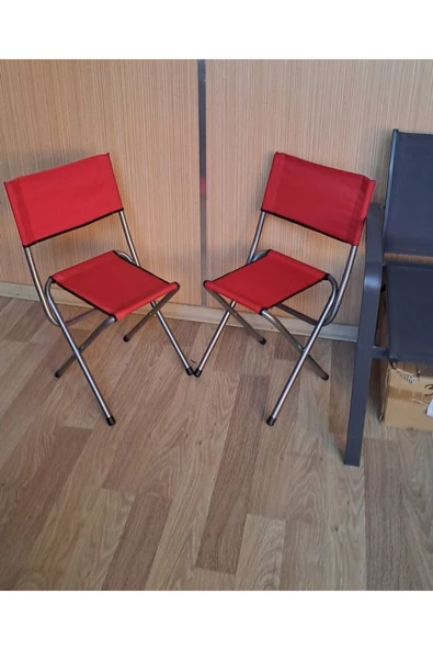 Depolife Katlanır Balıkçı Taburesi Piknik Deniz Plaj Doğa Araç Bagajı Için Ideal Sırt Dayanmalı Kırmızı - 7
