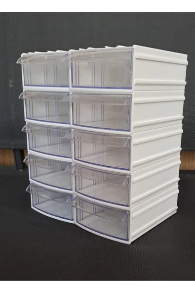 Depolife Şeffaf Çekmeceli Organizer Kutu 12 Kutu Dremel Gravür Boncuk Mücevher Saklama Kutusu düzenleyici - 2