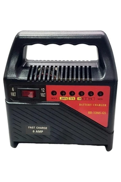 ARASMOTO Motosiklet Akü Şarj Cihazı 12 Volt 6 Amper Ledli Göstergeli Akü Şarj Cihazı - 2