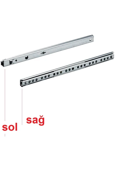 Depolife Çekmece Rayı Dolap Rayı gömme bilyalı Teleskopik ray 1 Takım (2li) 31cm Samet - 3