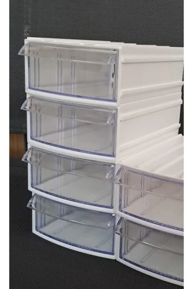 Depolife Şeffaf Çekmeceli Organizer Kutu 4 Kutu Dremel Gravür Boncuk Mücevher Saklama Kutusu düzenleyici - 5