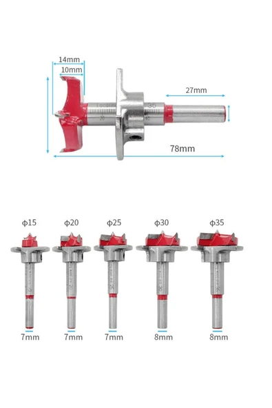 Depolife Ahşap Freze Ucu 25mm Panç Karot Stoperli Matkap Yuvarlak Açma Bıçağı Derinlik Ayarlı Panc Bıçak - Resim 3