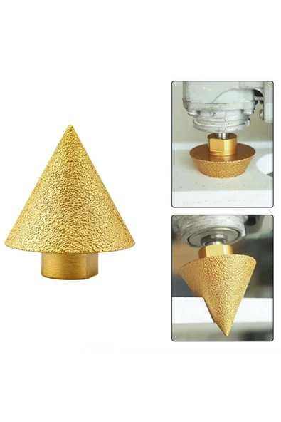 Depolife Mermer Fayans Granit Delik Genişletme Pahlama Parlatma Eğeleme Için Elmaslı Pah Freze Ucu 70mm Taşla - 2