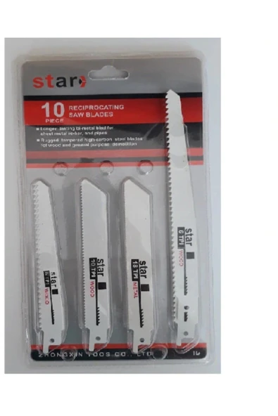 Selsil Star Tilki Kuyruğu Testere Bıçakları 10 Parça Ağaç Metal Testere Bıçak Cmb133 - 1