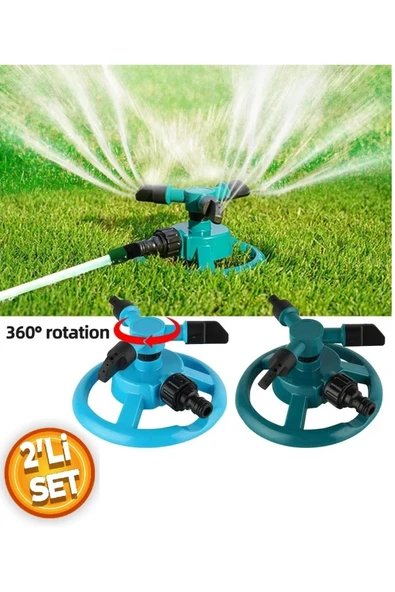 Depolife Bahçe çim sulama fıskıyesi hortum klipsli yağmurlama fiskiyesi 360 derece döner başlık ayarlı nozul ürün görseli