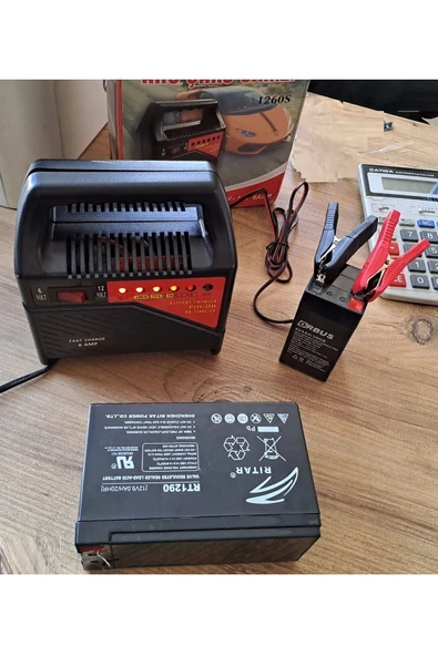 Depolife Araba Motosiklet Tekne Aküleri Akülü çocuk araçları için 6 volt ve 12 Volt Akü Şarj Cihazı Korumalı - 7