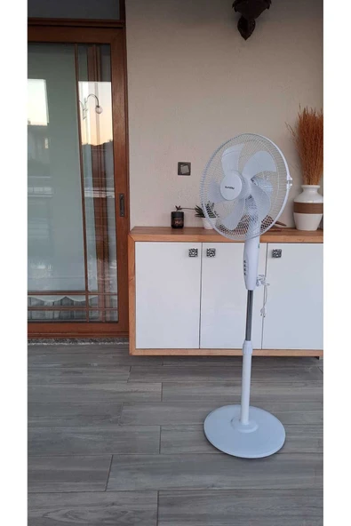 Depolife Ayaklı Beyaz Vantilatör 55 Wat 5 Pervane Sessiz Simit Ayaklı Sağ Sol Dönme Fonksiyonlu 55w - 6