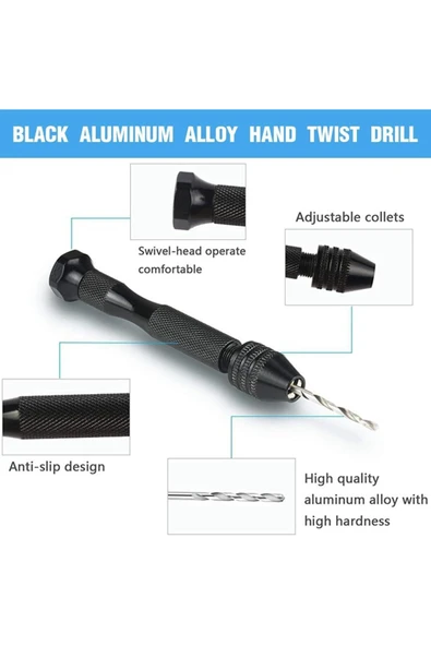 Depolife Mini El matkap 25li matkap ucu 0,5 – 3,0 mm Hassas el matkabı seti metal ahşap kuyumcu model yapımı - 5