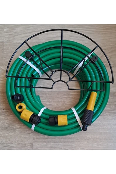Depolife Bahçe Su Hortumu Ve Hortum Dolama Aparatı Fıskıye Tabanca Ek Aparatları Seti 20mt Askılı Hortum - 4