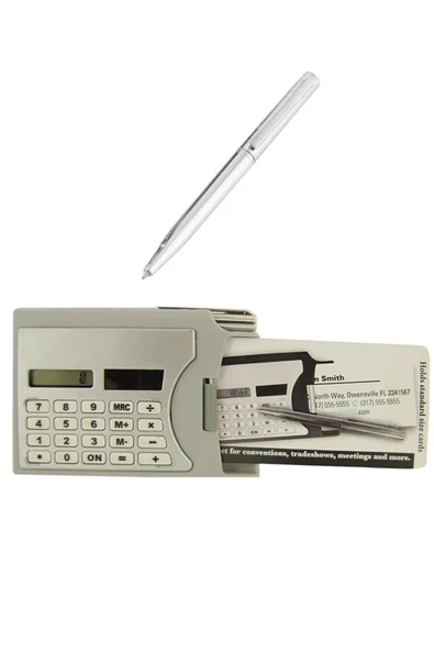 Depolife 100 Adet Taşınabilir Hesap Makinesi Güneş Enerjili Kartvizitlik Tükenmez Kalem Cep Tipi Calculator - 5