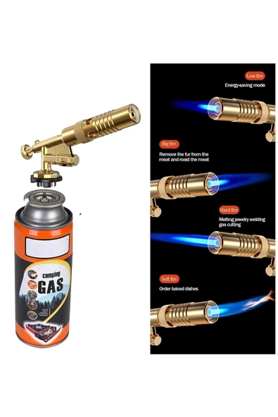 Depolife Şaloma Metal Pürmüz Başlık ve 3 adet Gaz Seti Tamirci Kaynak Çakmağı Çakmaklı Pürmüz Kafası Torch - Resim 7