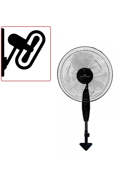 Depolife Duvar Montajlı Hava Vantilatörü 3 Kademe Hız Ayarlı Pervane Sağ Sol Dönme 45w Siyah Renk - 4