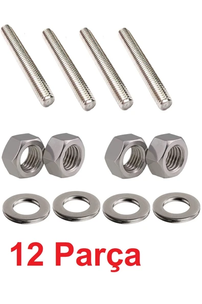 Depolife tij somun rondela seti 4 Adet Somunlu Saplama rondelalı Set 100mm - 1