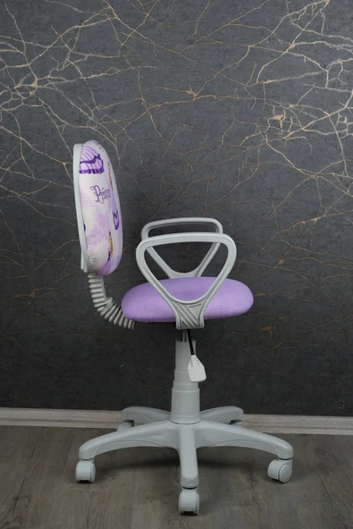 Depolife Çocuk Odası Sandalyesi Ders Çalışma Ofis Koltuğu Öğrenci Sandalye Beyaz Tekerli Yükseklik Ayarlı - 3