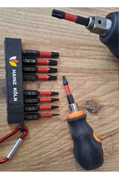 Depolife Matkap için Bits Vidalama Ucu ve Yıldız Alyen Seti 20li Profesyonel Ph2 Pz2 Yıldız Düz Anahtarlıklı - 5
