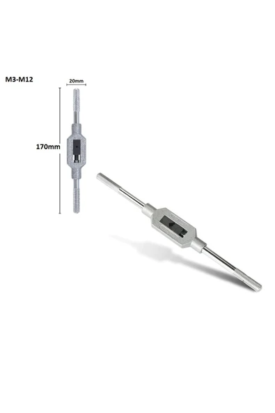 Depolife Klavuz Kolu M1-m8 Klavuz uç tutucu M3-m12 Helis Klavuz kol Takma Tornacı Ayarlı Kelebek Mengene - 3