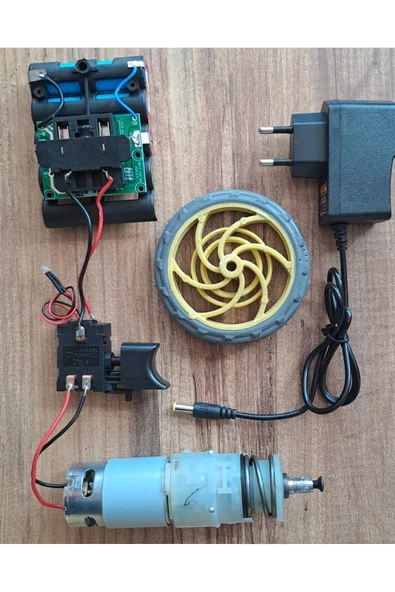 Depolife Motor Tork Dişli Hız Kontrol Tetiği Batarya Şarj Cihazı Tekerlek Proje Okul Ödev Scooter Araç Imalat - 2