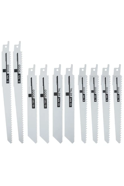 Depolife Tilki Kuyruğu Testere Seti 10 Parçalı Ahşap metal Kemik Kesme lazer dişli - 5