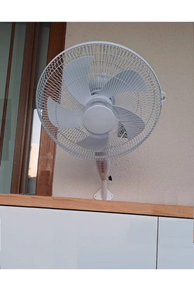 Depolife Duvar Montajlı Hava Vantilatörü 3 KademeHhız Ayarlı Pervane Sağ Sol Dönme 55w Beyaz 5 Kanat - 2