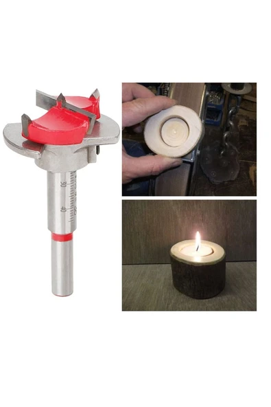 Depolife Ahşap Freze Ucu 25mm Panç Karot Stoperli Matkap Yuvarlak Açma Bıçağı Derinlik Ayarlı Panc Bıçak - Resim 2