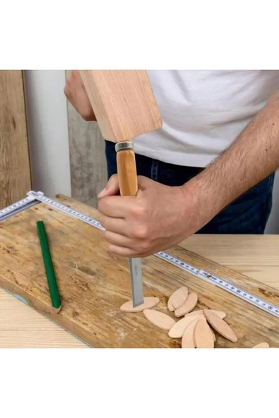 Depolife Ahşap Keski Seti 4lü Iskarpela Keskin Vanadiyum çelik Ahşap oyma Alet Takımı Ahşap Saplı Ergonomik - 7