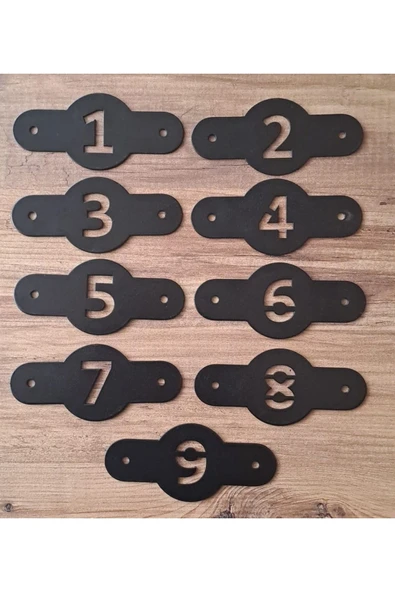 Depolife Kapı Duvar İsimliği Metal Kapı Önü Numarası 1-9 numara Siyah Daire ofis Kapı numarası Rakam Şablon - 3