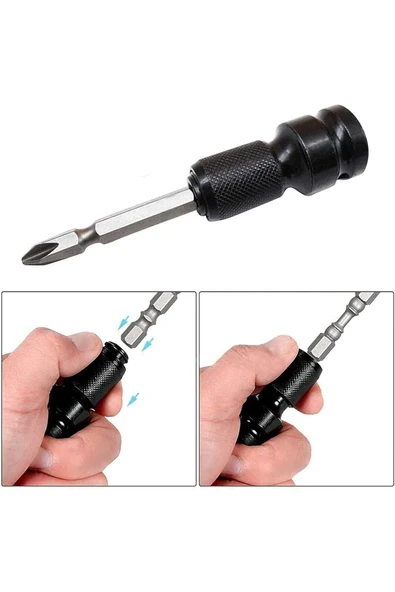 Depolife Torklu bijon Somun Sökme Darbeli Matkap için Bits altıgen Adaptör 4lü Set Yaylı Ağır hizmet Mandreni - 4