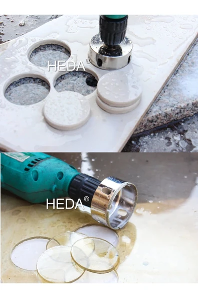 Depolife Mermer Granit Fayans Porselen Cam 70mm Yuvarlak Delme Pancı Elmas Uçlu Delik Açma Karot Matkap Ucu - 5
