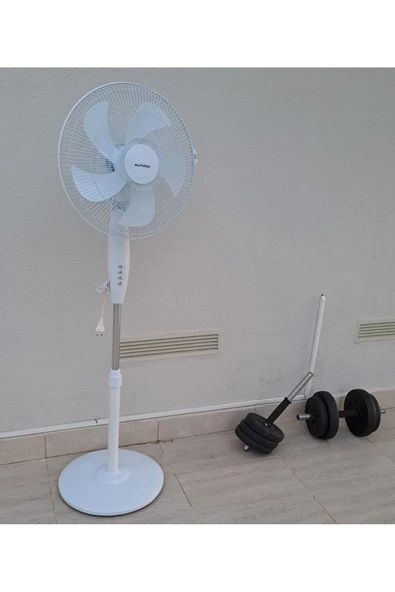 Depolife Ayaklı Beyaz Vantilatör 55 Wat 5 Pervane Sessiz Simit Ayaklı Sağ Sol Dönme Fonksiyonlu 55w - 5