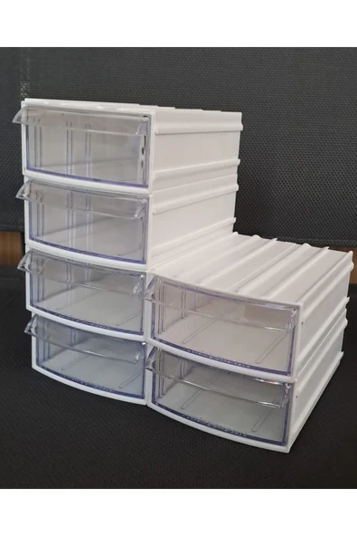Depolife Şeffaf Çekmeceli Organizer Kutu 6 Kutu Dremel Gravür Boncuk Mücevher Saklama Kutusu düzenleyici - 2