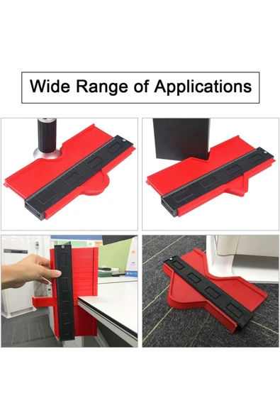 Depolife Şablon Tarağı Şekil Gönye Kontur Çevre Kalıplama Ahşap Fayans Kaportacı Cizim Şekillendirme Tarak - Resim 4