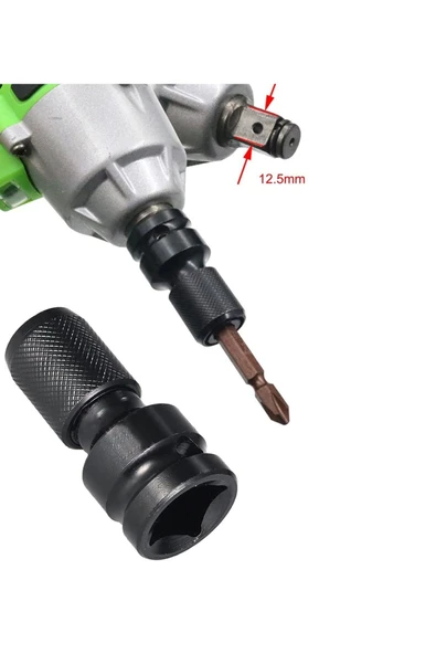 Depolife Torklu Somun Sıkma Bijon Sökme Darbeli Matkap için Bits Adaptörü 4lü Set Yaylı Ağır hizmet Mandreni - 5