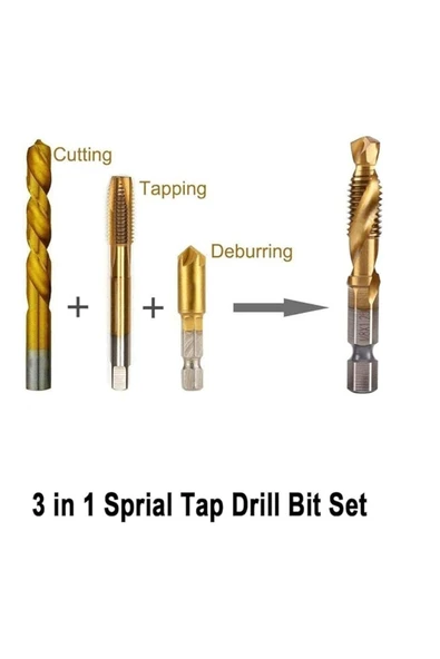 Depolife kılavuz çekme matkap uçları m3 m4 m5 m6 m8 m10 Bits uçlu 6 parça Pah Alma Delme klavuzu - Resim 6