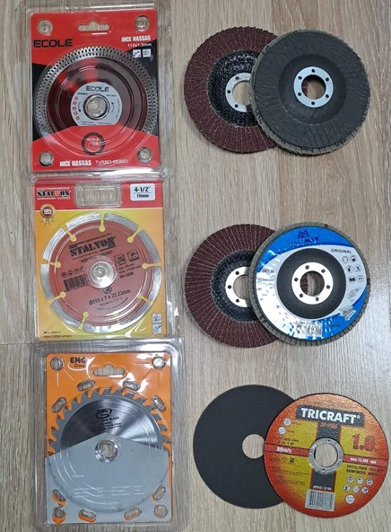 Depolife Ahşap Metal Mermer Granit Seramik kesici disk Seti Kesme Zımparalama Daire Disk Bıçak Takımı 115mm ürün görseli 1