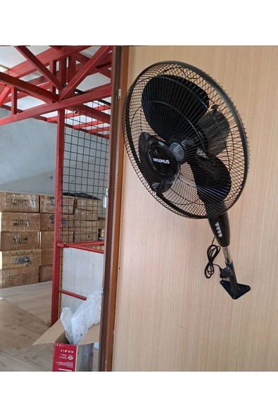 Depolife Duvar Montajlı Hava Vantilatörü Döner Kafa Duvar Için Pervane 40cm 55w Siyah Rüzgar Fanı - 4