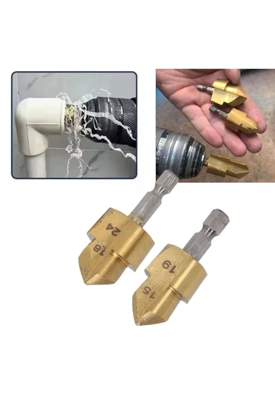 Depolife PPRC Pvc Boru Havşası Tesisatcı Tamir Onarım Için Rayba 2li Matkap Ucu Tamir Delme Genişletme Tıraş - Resim 6