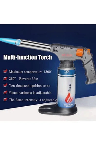 Depolife Tabanca Pürmüz Kafası Yüksek Alevli Torch Kafa 1500 Derce yüksek Alev Saplı çakmak Kamp gazı uyumlu - 3
