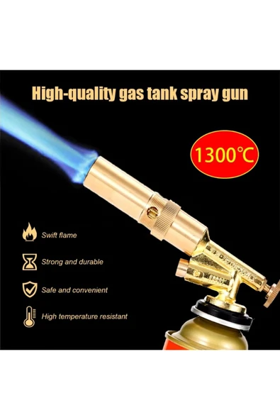 Depolife Tamirci Kaynak Şalama Pürmüz Yüksek Alevli Çakmak Metal Kafa Pürmüs 5li Kamp Gazı Çakmaklı Torch Set - 7