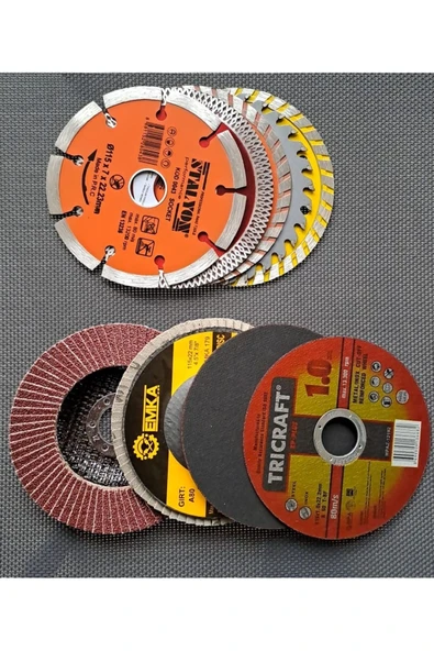 Depolife Ahşap Metal Mermer Granit Seramik kesici disk Seti Kesme Zımparalama Daire Disk Bıçak Takımı 115mm - 4