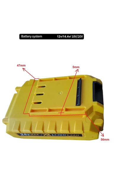 Depolife Şarjlı Tornavida Pili Akülü Matkap Aküsü 2.0 Mah Lion Yedek Batarya 5.0ah Battery Universal Işıklı - 3