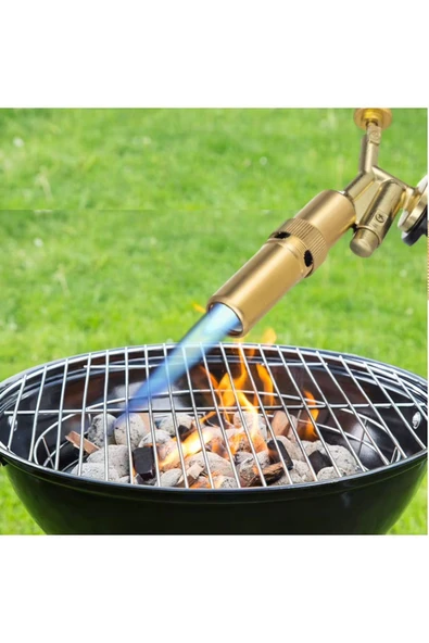 Depolife Çakmaklı Metal Pürmüz Kafası Kamp Gazı Seti Piknik Kamp Mangal Mutfak için 400ml Gaz ve Başlık - 6