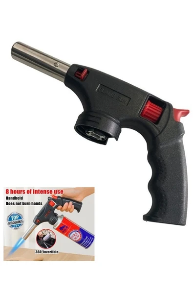 Depolife Tabanca Pürmüz Kafası Yüksek Alevli Torch Kafa 1500 Derce yüksek Alev Saplı çakmak Kamp gazı uyumlu