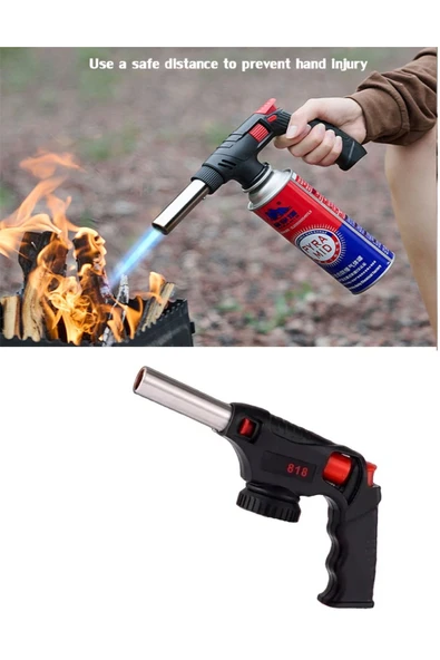 Depolife Tabanca Pürmüz Kafası Yüksek Alevli Torch Kafa 1500 Derce yüksek Alev Saplı çakmak Kamp gazı uyumlu - 4