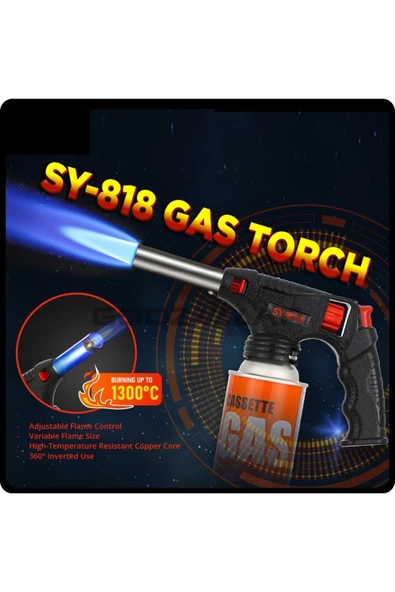 Depolife Tabanca Pürmüz Kafası Yüksek Alevli Torch Kafa 1500 Derce yüksek Alev Saplı çakmak Kamp gazı uyumlu - 5