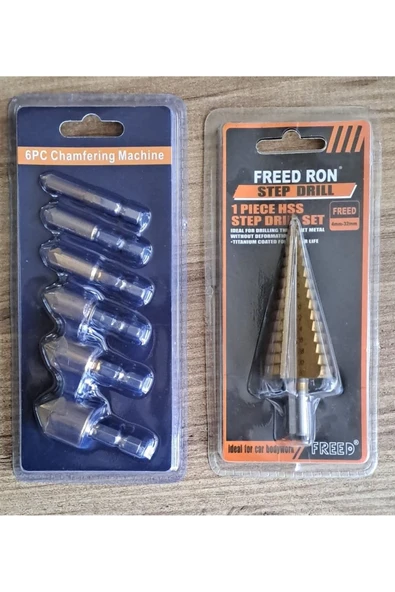 Depolife Freze Uç Seti Pah Kırma Adım Kozalak Delik Yiv Havşa Açma Kademeli Delme Pancı Titanyum - Resim 6