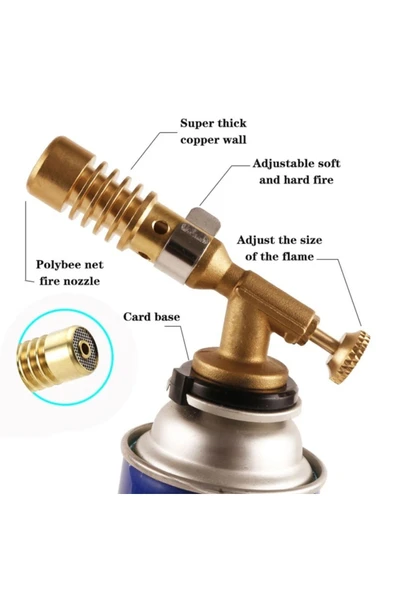 Depolife kaynakcı Pürmüz 1300 derece alev gazlı Torch alev tabancası Prinç Tamirci Kaynak Başlığı - 2