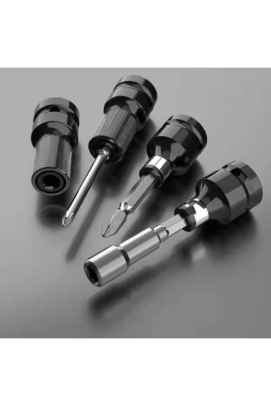 Depolife Torklu bijon Somun Sökme Darbeli Matkap için Bits altıgen Adaptör 4lü Set Yaylı Ağır hizmet Mandreni - 1